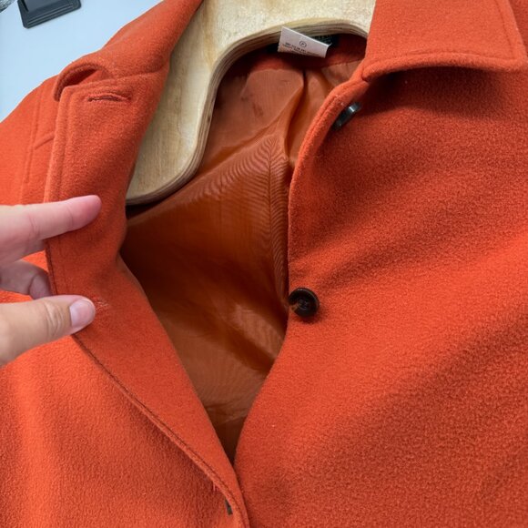 Harve Benard Womens Rust Orange Wool Cashmere Jacket Pea Coat Size 10 Winter - Picture 4 of 11